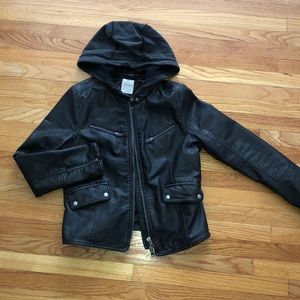 Free People Vegan Leather jacket with soft hood
